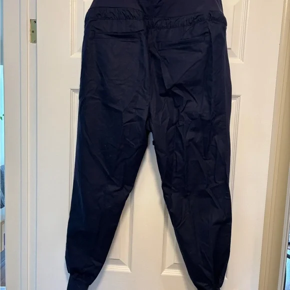 Dark Blue Maternity Jogger Pants with Drawstring Waist - Picture 2 of 3